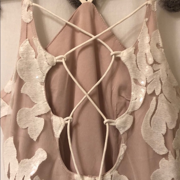 New Years LF White Lace Sequin Bodycon Dress - Picture 9 of 13